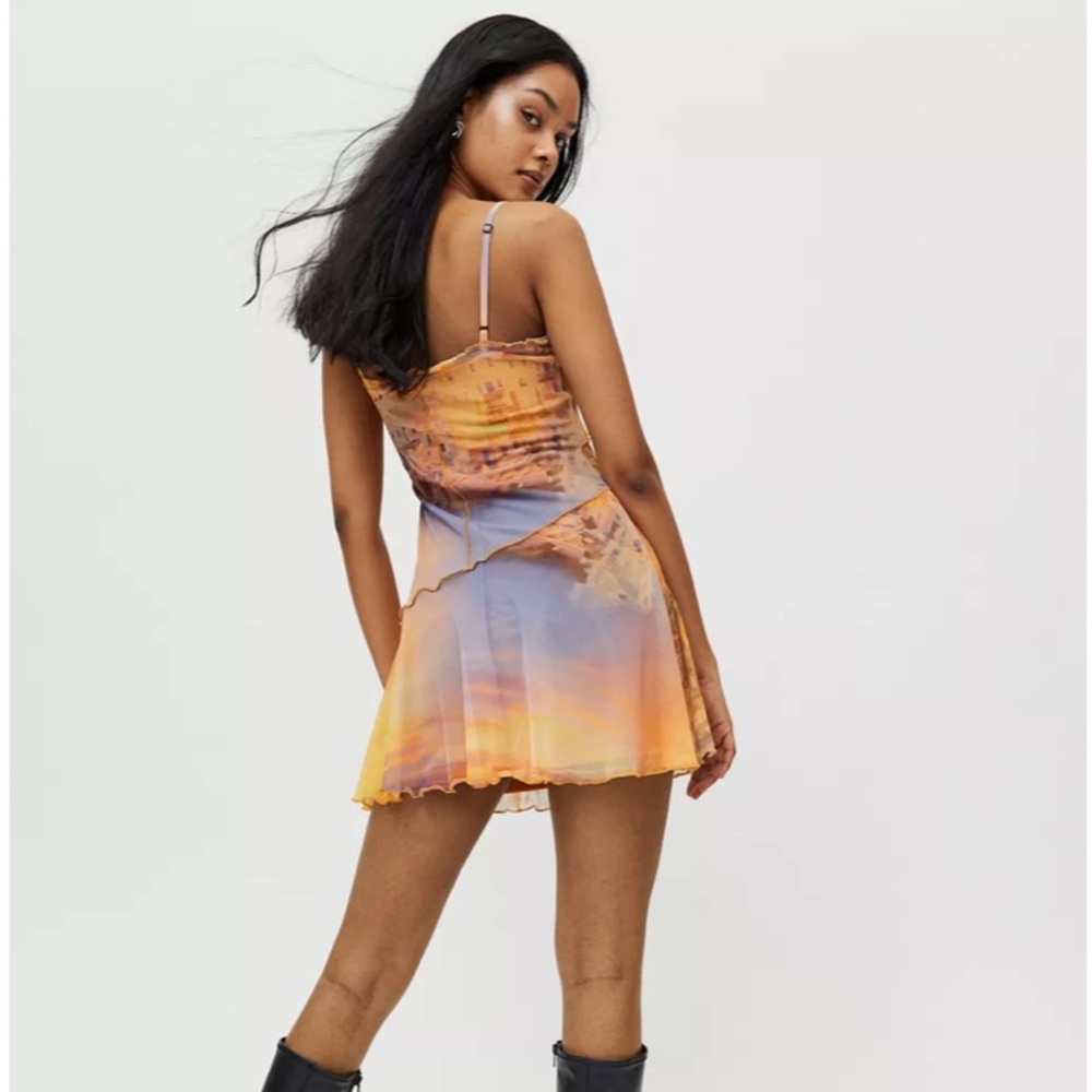 UO Moxie Mesh Mini Slip Dress